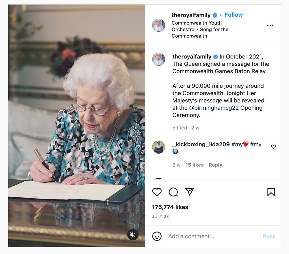 Queen Commonwealth Games message